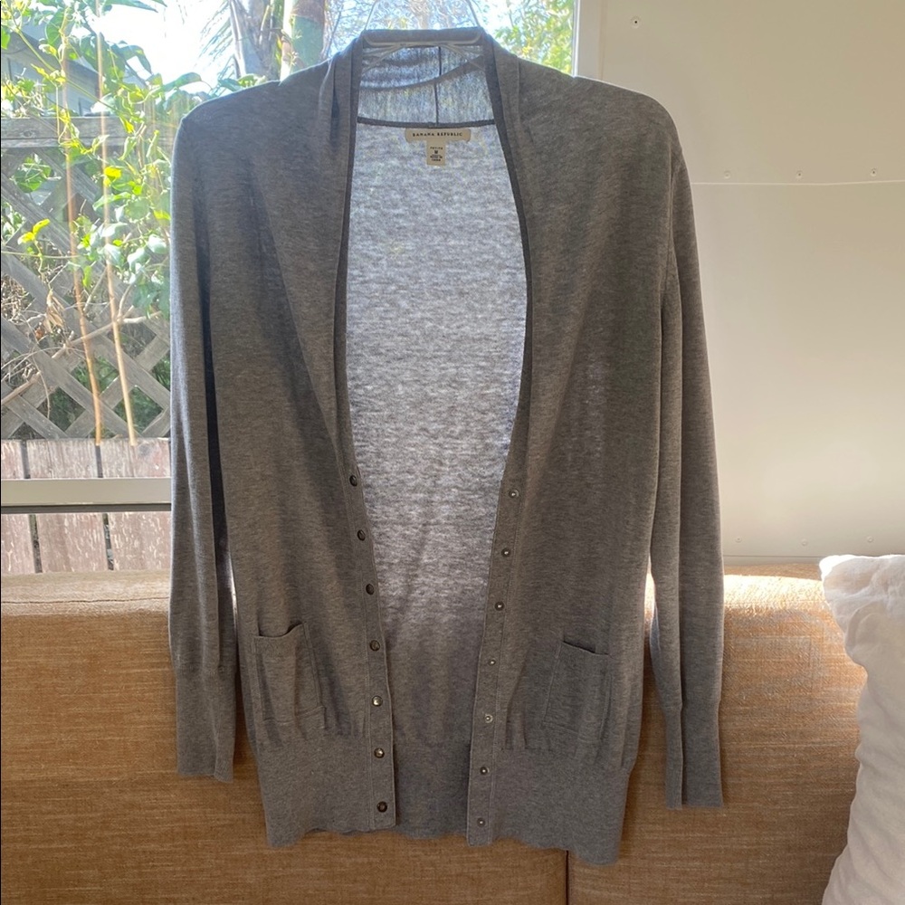 Gray Cardigan Sweater